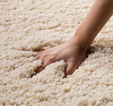 Modern Ivory Geometric Dining Carpet